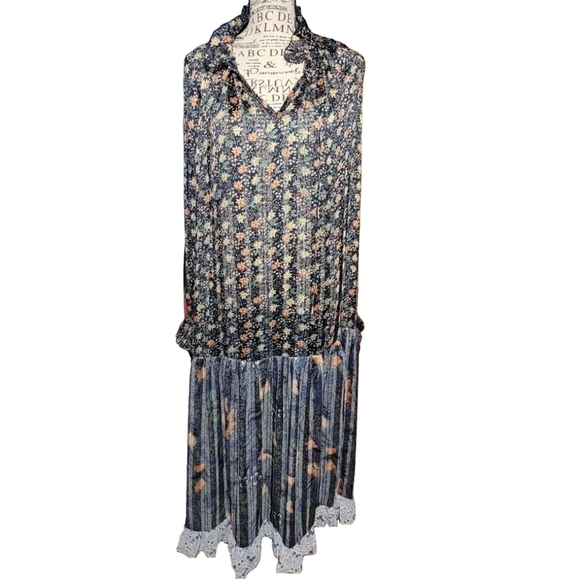 Code Mode Floral Long Sleeve Maxi Dress - Large - Picture 4 of 5